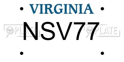 NSV77 Virginia License Plate