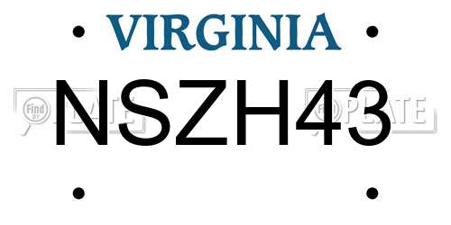 NSZH43 Virginia License Plate