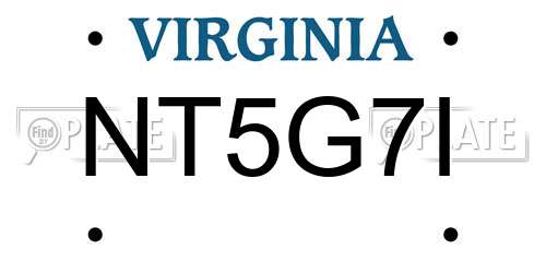 NT5G7I Virginia License Plate