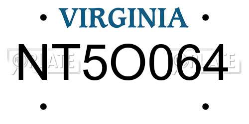 NT5O064 Virginia License Plate