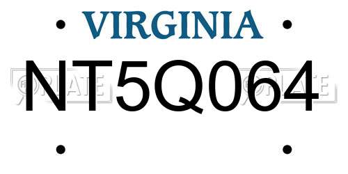 NT5Q064 Virginia License Plate