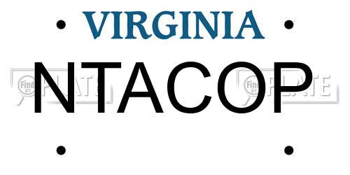 NTACOP Virginia License Plate