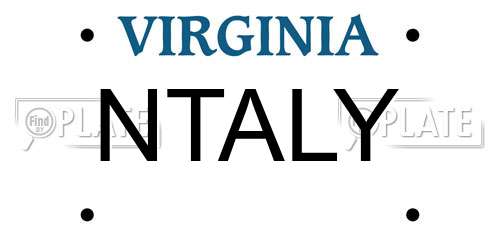 NTALY Virginia License Plate