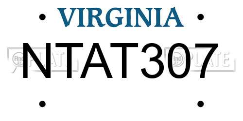 NTAT307 Virginia License Plate