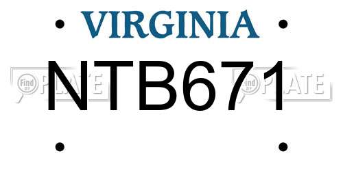 NTB671 Virginia License Plate