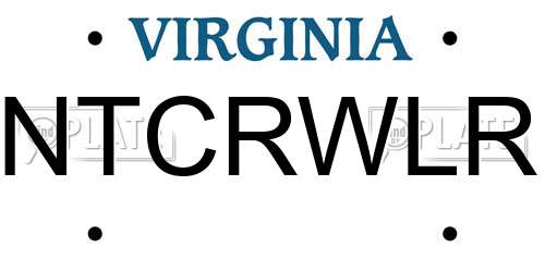NTCRWLR Virginia License Plate
