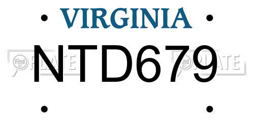 NTD679 Virginia License Plate