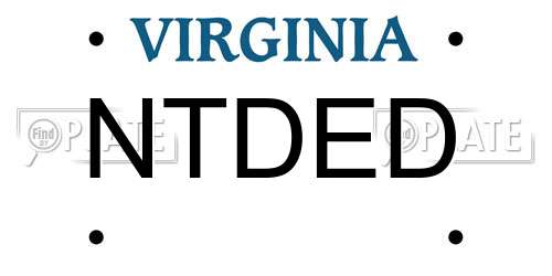 NTDED Virginia License Plate