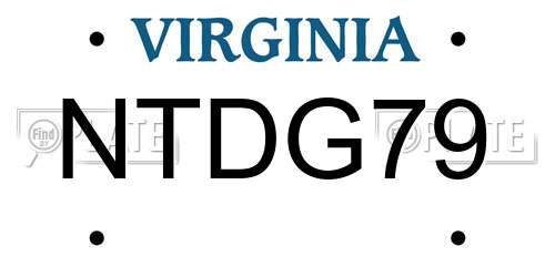 NTDG79 Virginia License Plate