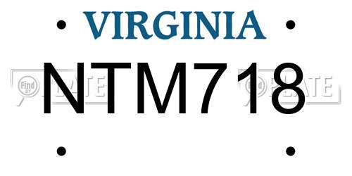 NTM718 Virginia License Plate