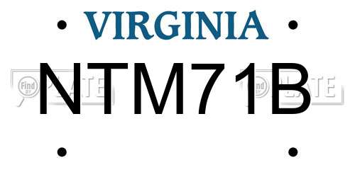 NTM71B Virginia License Plate