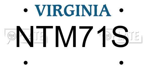 NTM71S Virginia License Plate