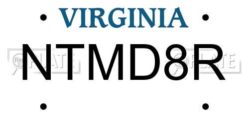 NTMD8R Virginia License Plate