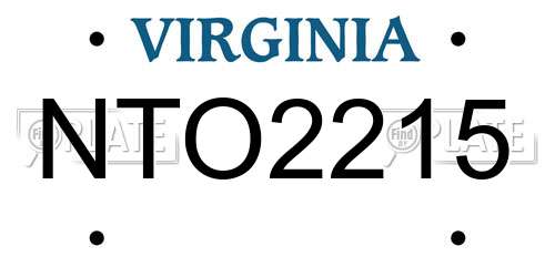 NTO2215 Virginia License Plate