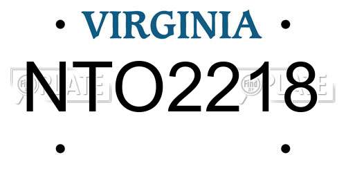 NTO2218 Virginia License Plate