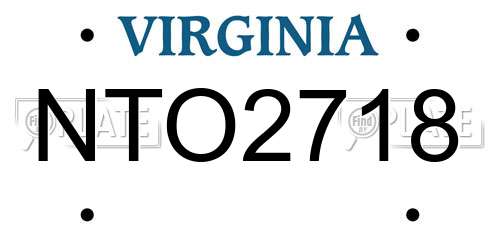 NTO2718 Virginia License Plate