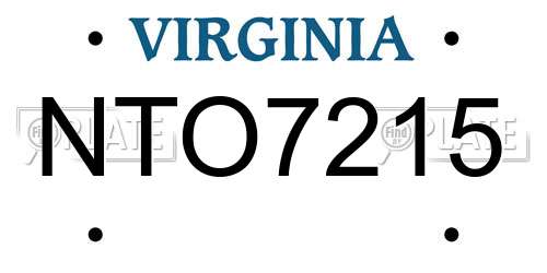 NTO7215 Virginia License Plate