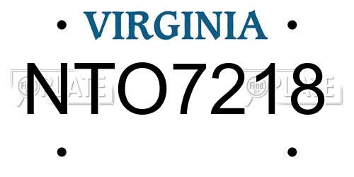 NTO7218 Virginia License Plate