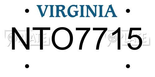 NTO7715 Virginia License Plate