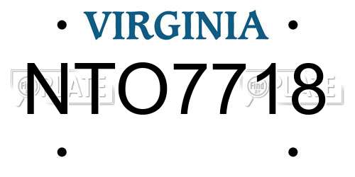 NTO7718 Virginia License Plate
