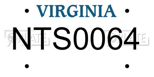 NTS0064 Virginia License Plate