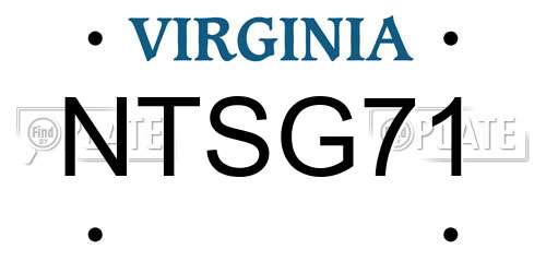 NTSG71 Virginia License Plate