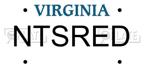 NTSRED Virginia License Plate