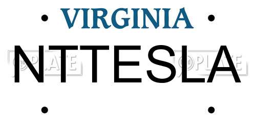 NTTESLA Virginia License Plate