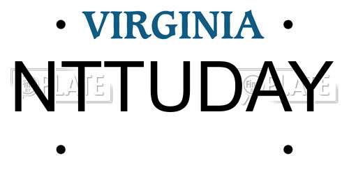 NTTUDAY Virginia License Plate