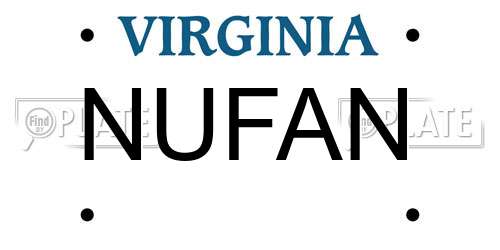 NUFAN Virginia License Plate