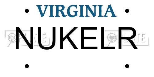 NUKELR Virginia License Plate