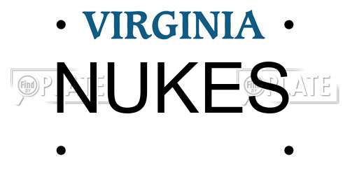 NUKES Virginia License Plate