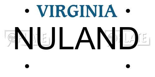NULAND Virginia License Plate