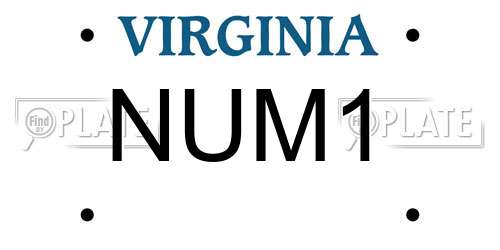 NUM1 Virginia License Plate
