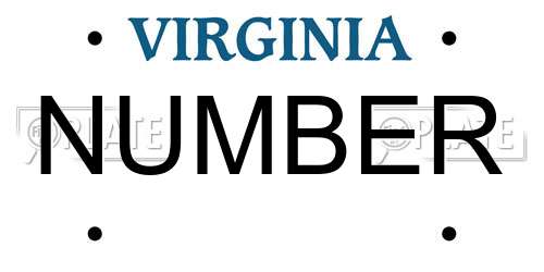 NUMBER Virginia License Plate