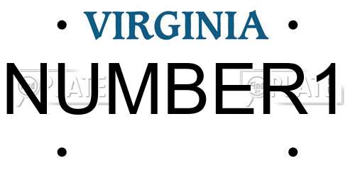 NUMBER1 Virginia License Plate