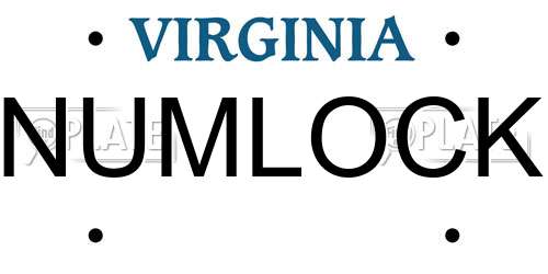 NUMLOCK Virginia License Plate