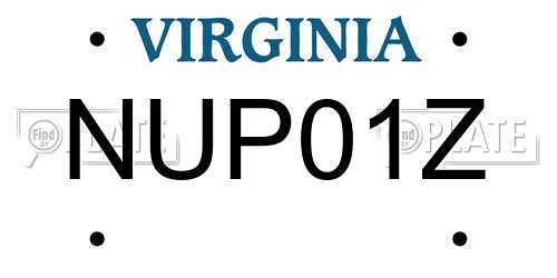 NUP01Z Virginia License Plate