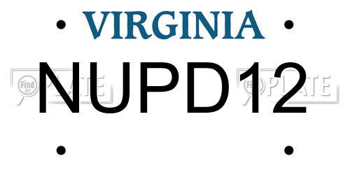 NUPD12 Virginia License Plate