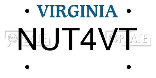 NUT4VT Virginia License Plate