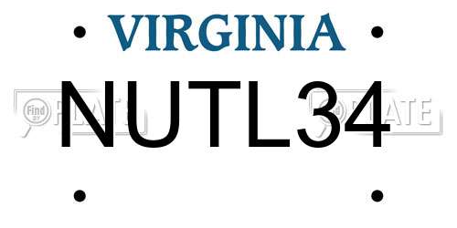 NUTL34 Virginia License Plate
