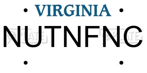 NUTNFNC Virginia License Plate