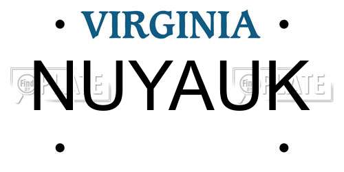 NUYAUK Virginia License Plate