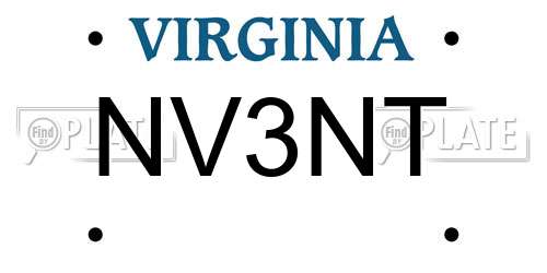 NV3NT Virginia License Plate