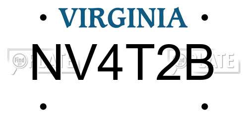 NV4T2B Virginia License Plate