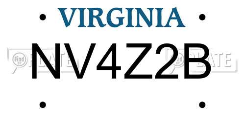 NV4Z2B Virginia License Plate
