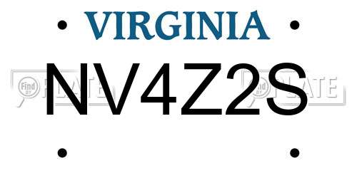 NV4Z2S Virginia License Plate
