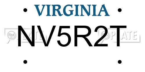 NV5R2T Virginia License Plate