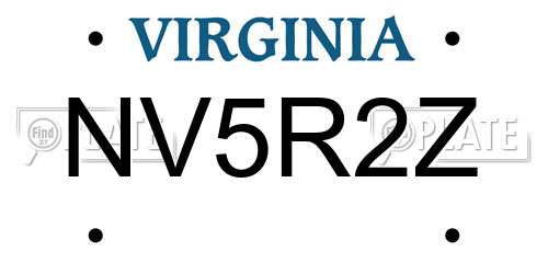 NV5R2Z Virginia License Plate