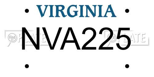 NVA225 Virginia License Plate
